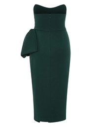 City Chic - Plus size Camellia Strapless Midi Dress - forest