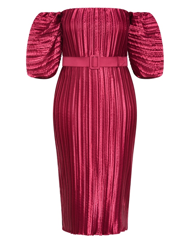 City Chic - Krista Pleat Midi Dress
