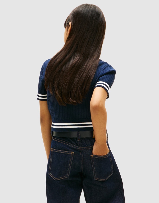 Tommy Hilfiger - Girls Logo Embroidery Short Sleeve Polo Cardigan - Teens