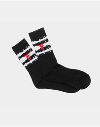 Fallen Footwear - Fallen Footwear Static Padded Heel and Toe Sock - Black / White