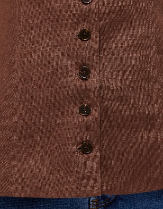 AERE - Gia Button Front Linen Cami