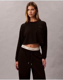 Calvin Klein - Cotton Logo LS Crop Top
