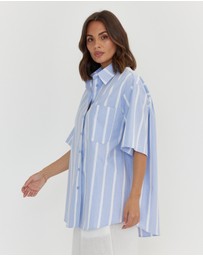 ALEXANDRA - Rogue Shirt Blue Chambray Stripe
