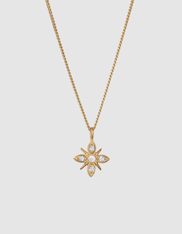 Elli Jewelry - Necklace Snowflake Diamond Pendant 925 Sterling Silver Vermeil