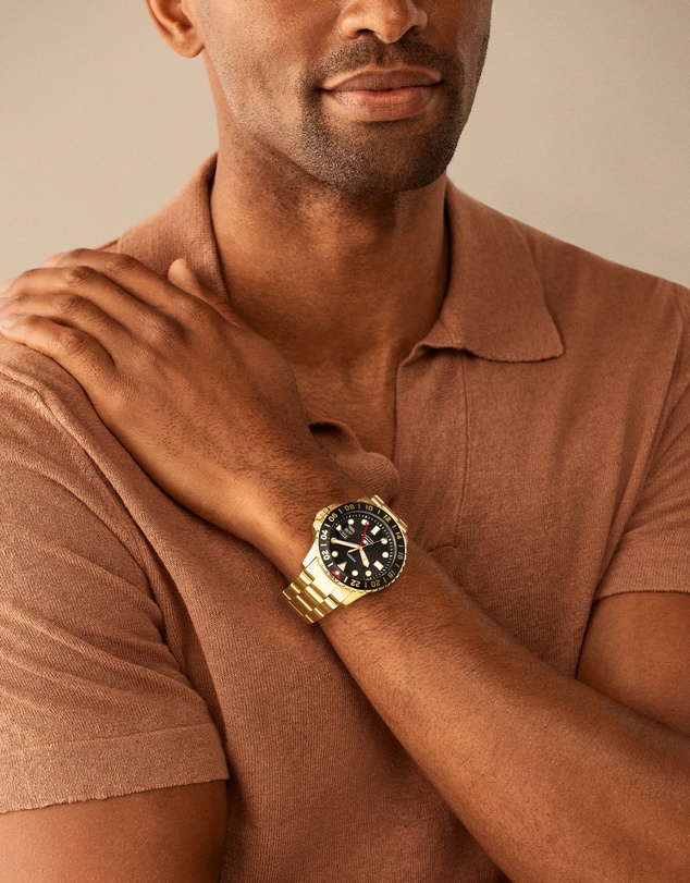 Fossil - Fossil Blue Gold Tone Analogue Watch