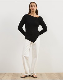 Atmos&Here - Toni Long Sleeve Knit With Asymmetric Neckline And Hem