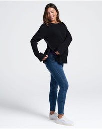 Angel Maternity - Arial Maternity Oversized Luxury Knit Nursing Jumper in Black