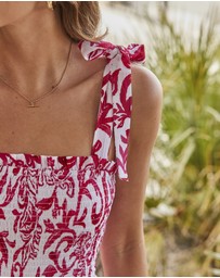 Sosandar - Paisley Print Tie Shoulder Midi Dress