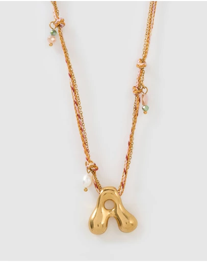 Arms Of Eve - Bubble Letter Necklace - Blush