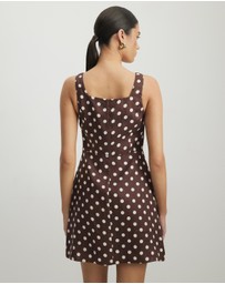 AERE - Tessa Polka Dot Linen Mini Dress
