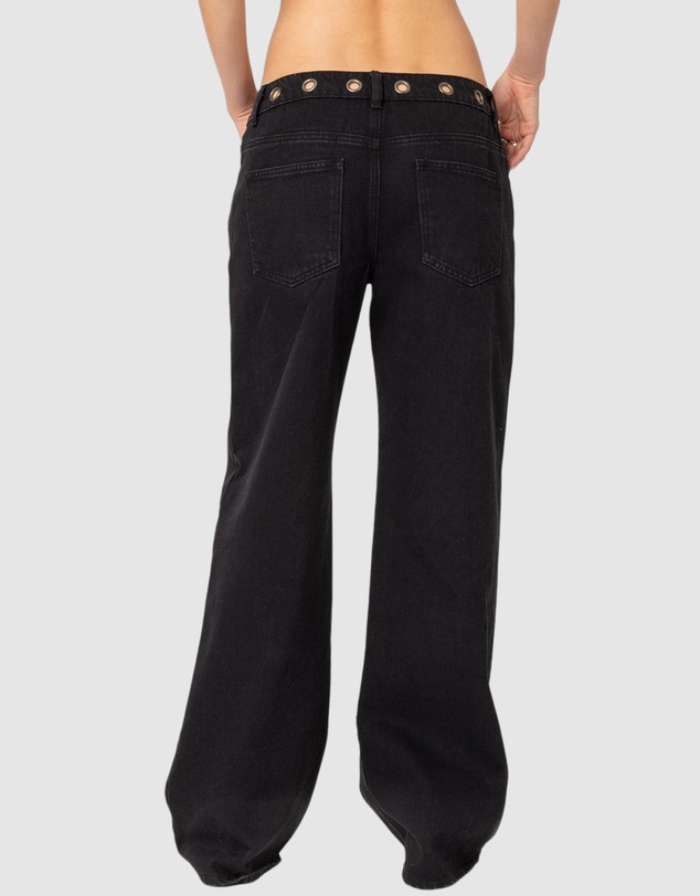 EDIKTED - Libby Grommet Waist Jeans
