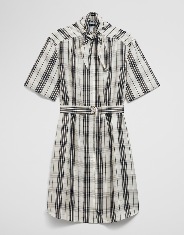 Country Road - Check Silk Shirt Dress