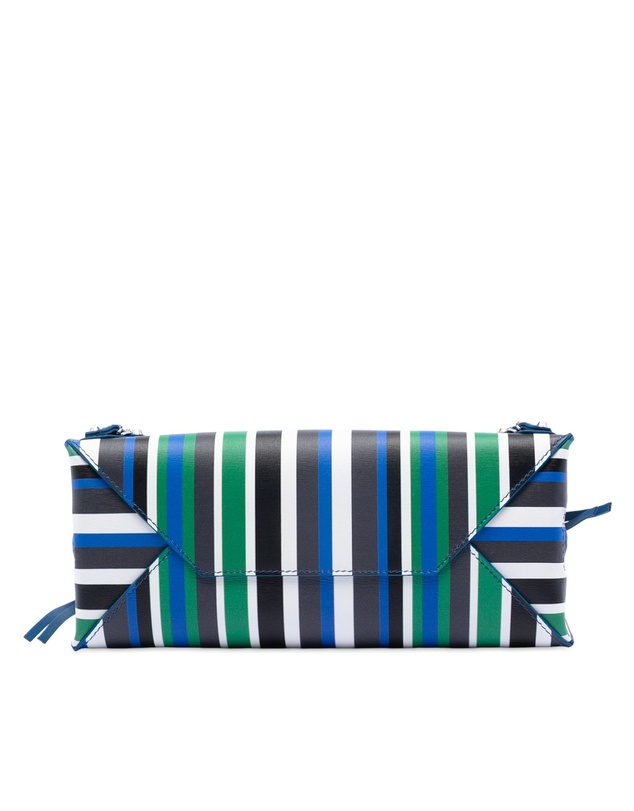 Pre-Loved by Azura Reborn - Pre-Loved Mini Leather Striped Papier A6 Zip Around Satchel