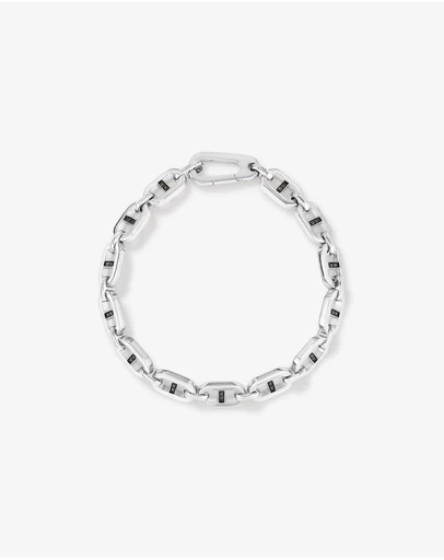 Michael Hill - Men's 0.30 Carat TW Men's Black Diamond Link Bracelet in Sterling Silver