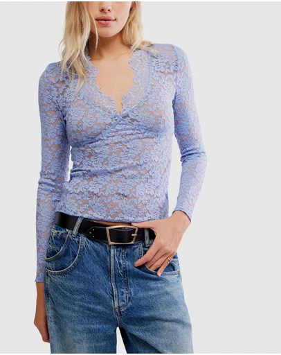 Free People - All Day Lace LS Top