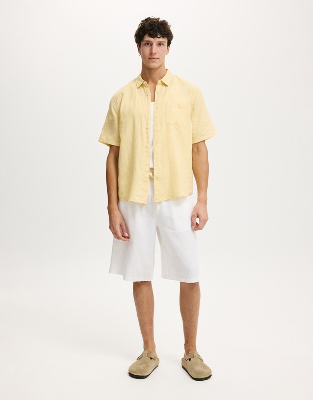 Cotton On - Relaxed Linen Short Sleeve Shirt