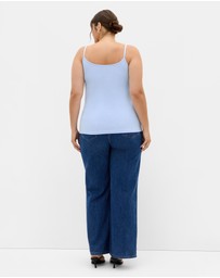 City Chic - Plus size Chloe Basic Cami - soft blue