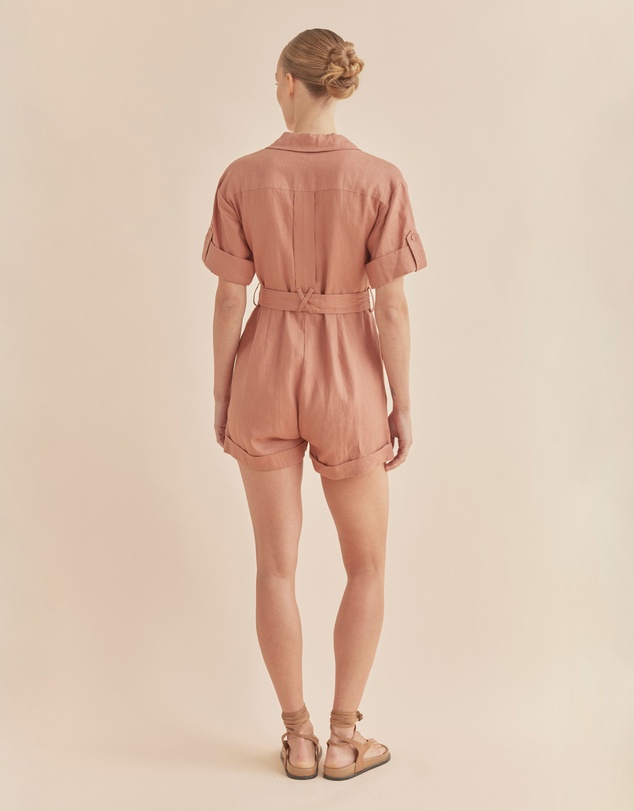 Amelius - Surreal Linen Playsuit