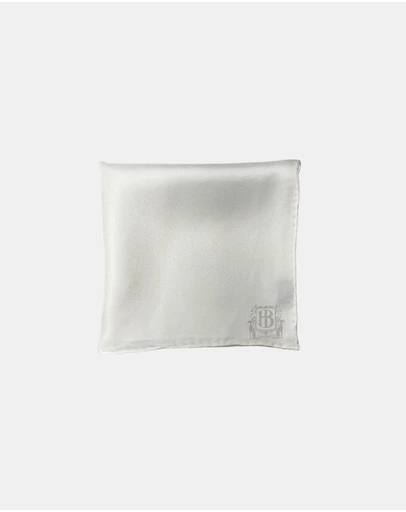 Henry Bucks - HENRY BUCKS Plain Crest Pocket Square WHITE