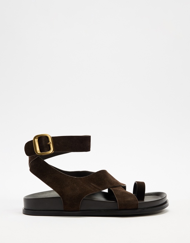 AERE - Leather Crossover Footbed Sandals