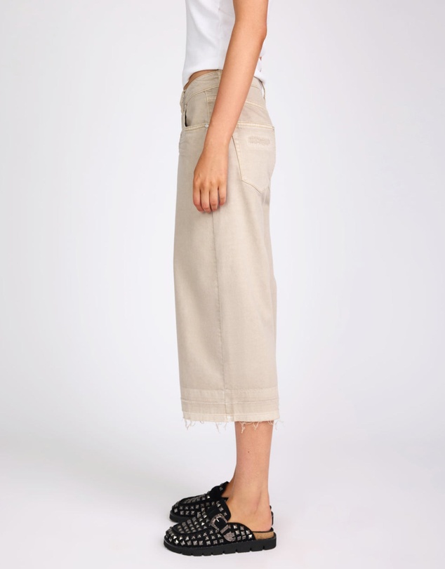 ONE TEASPOON - 720'S Mid Waist Super Long Length Denim Jorts - Stone