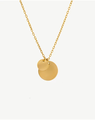 Zahar - Engravable Double Circle Pendant Necklace