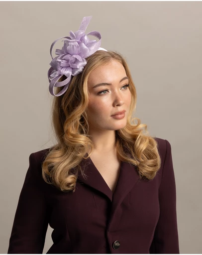 Morgan & Taylor - Wrenn Fascinator in Lilac Purple