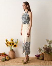 BOTEH - Arcadia Paisley Maxi Skirt With Split