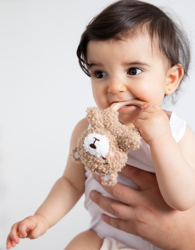 Living Textiles - Ring Rattle and Dummy Chain Gift Set - Cuddly Bear