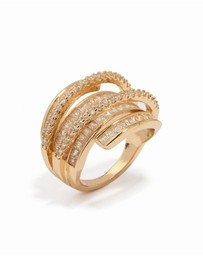 Lovisa - Gold Cubic Zirconia Molten Wrap Around Ring