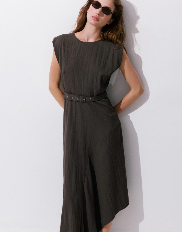 M.N.G - Asymmetrical Dress with Belt