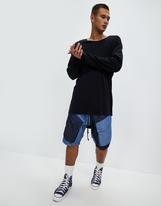 Surrounded By Ghosts - The Diaspore Rib Knit Long Sleeve Tail T-Shirt