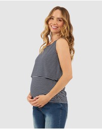Ripe Maternity - Stripe Layered Nursing Tank
