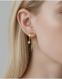 Izoa - Snake 3-in-1 Trio Huggie Earrings