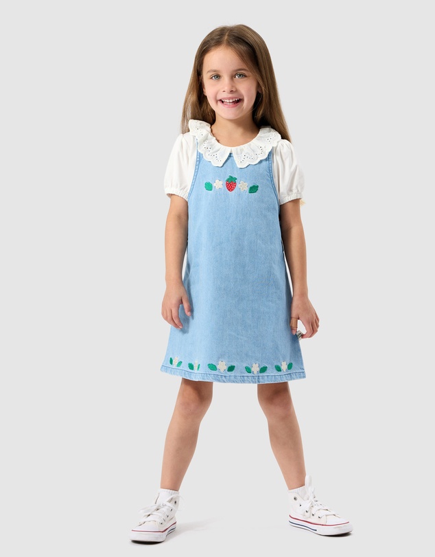 Goldie + Ace - Wild Strawberry Pinafore Dress - Babies-Kids