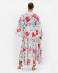 City Chic - Sienna Botanique Print Wrap Maxi Dress