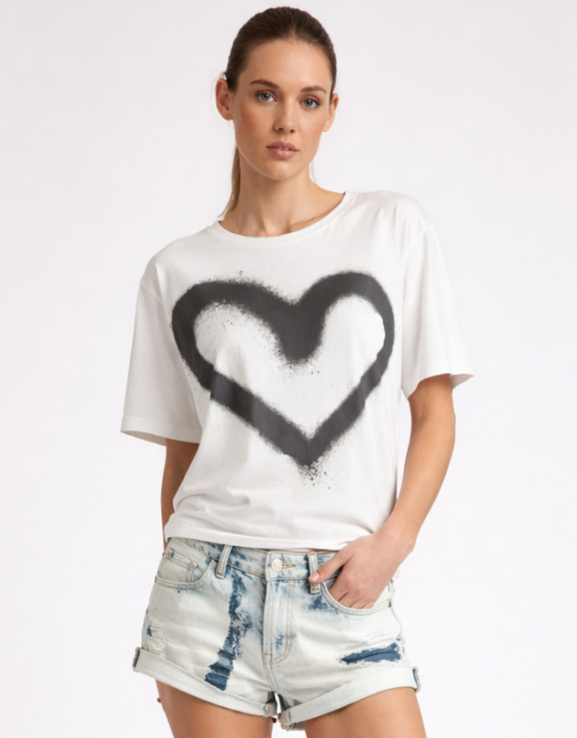 ONE TEASPOON - Heart White Kobe Tee - White