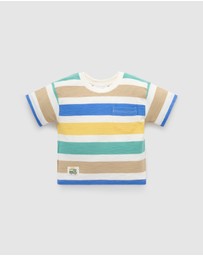 Purebaby - Striped Relaxed Tee -Kids-Babies