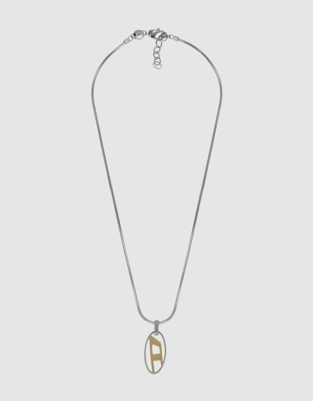 Diesel - Single Pendant Necklace Silver-Tone Pendant Necklace