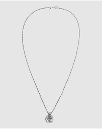 Kuzzoi - ICONIC EXCLUSIVE - Necklace Coin Pendant Cross Ancient in 925 Sterling Silver Oxidized