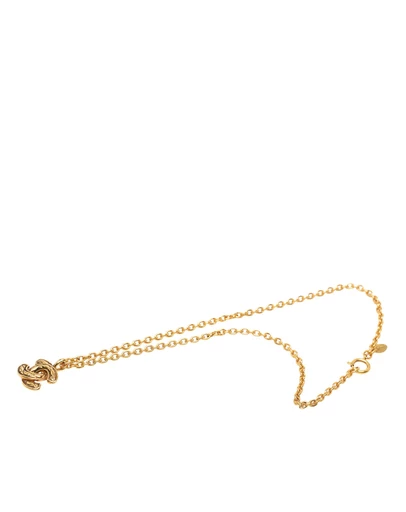Pre-Loved by Azura Reborn - Pre-Loved Gold Plated Quilted CC Pendant Necklace