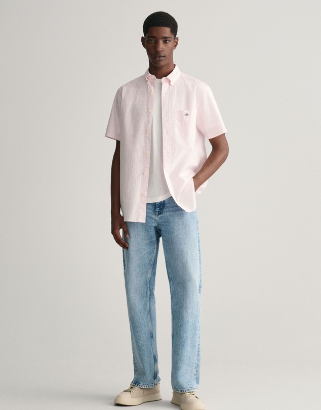 Gant - Regular Fit Classic Gingham Poplin Short Sleeve Shirt