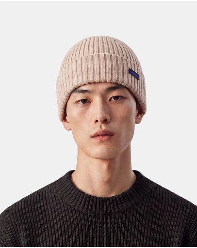 Henry Bucks - HENRY BUCKS Merino Wool Beanie BEIGE