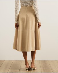 Atmos&Here - Frances Suede Flare Midi Skirt