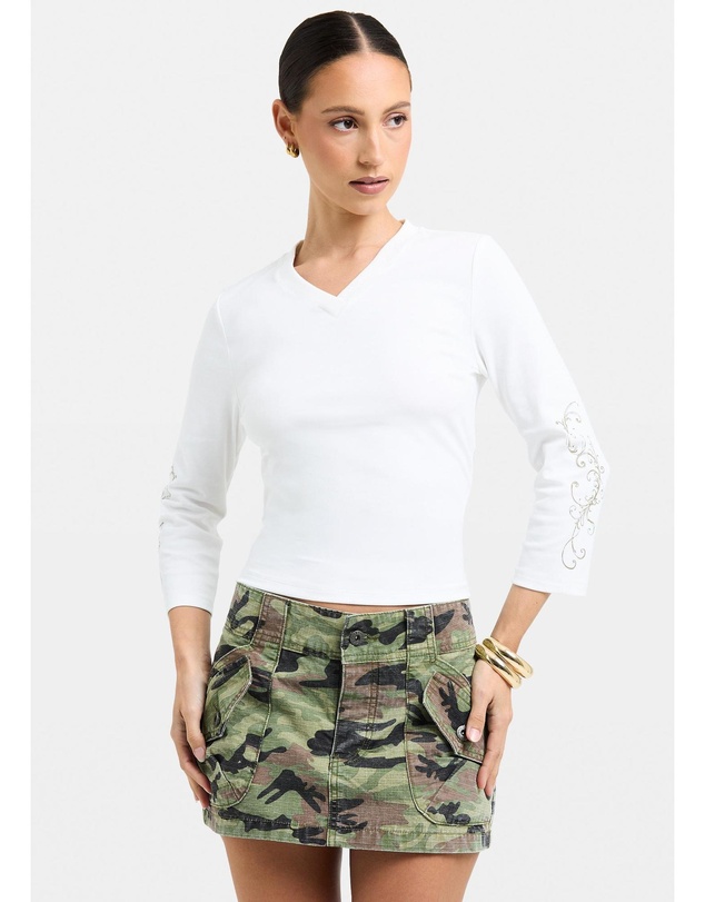 Neon Hart - Donita V Neck 3/4 Sleeve Top