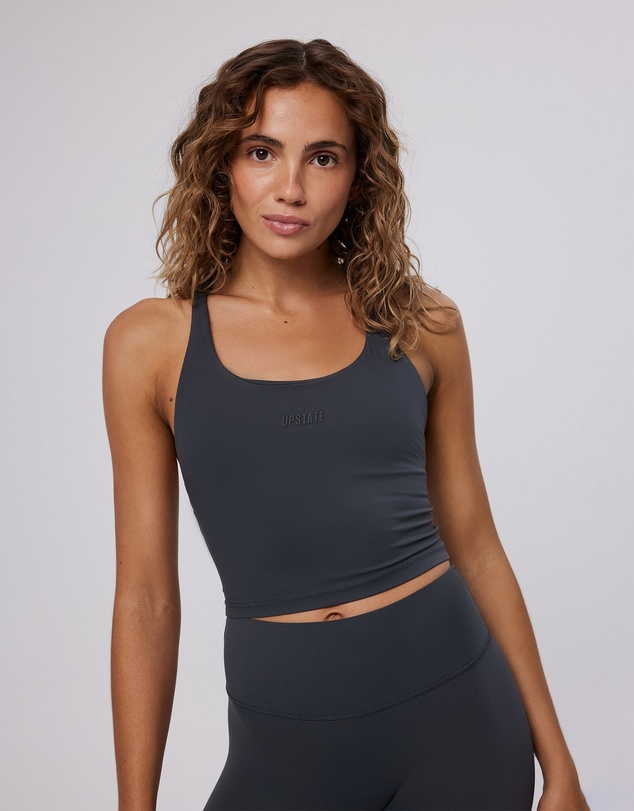 Upstate - Air Sculpt Strappy Sports Tank - Slate