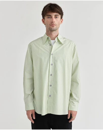 PSEUSHI - LS Stripe Typewriter Shirt