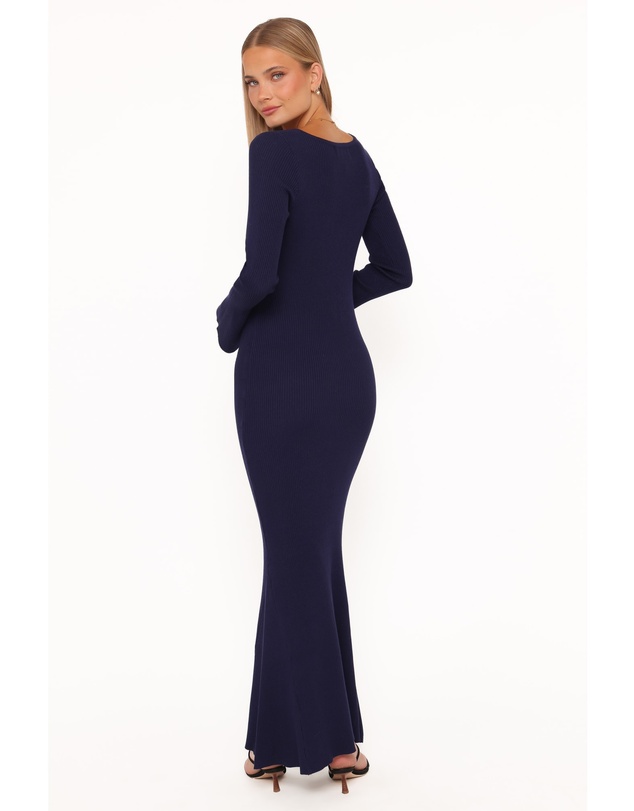 Petal & Pup - Desley Knit Long Sleeve Maxi Dress - Navy