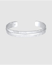 Kuzzoi - ICONIC EXCLUSIVE - Bracelet Male Bangle Feather 925 Sterling Silver