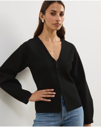 Atmos&Here - Knit Cardigan With Fitted Waist